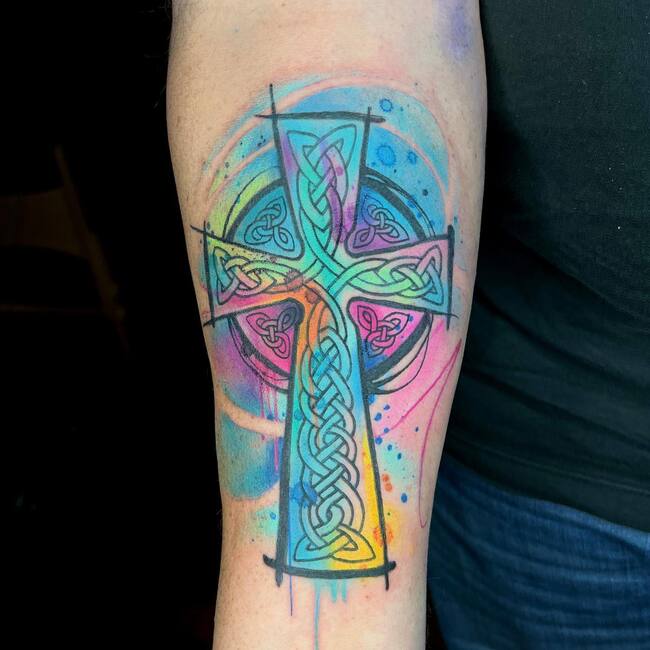 Aquarelle Cross Tattoo 