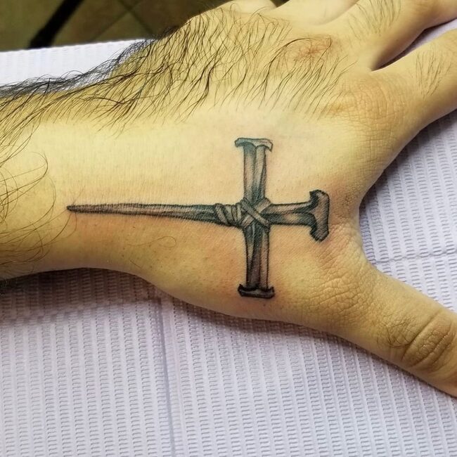 Cross Hand Tattoo 