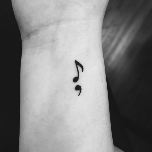 semicolon music tattoo