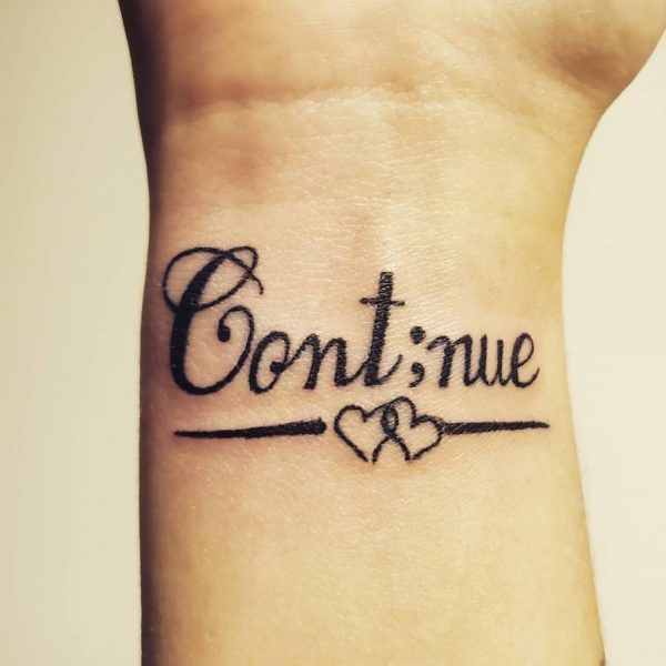 semicolon cotntinue tattoo
