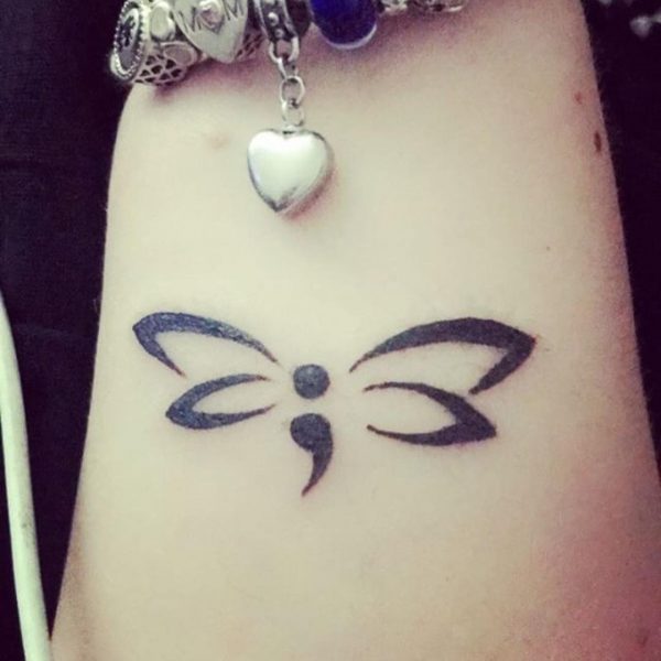 semicolon dragnofly tattoo