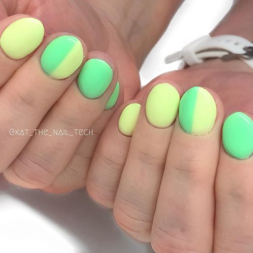 Short Lime Green Nails