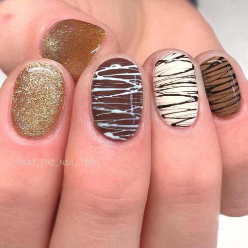Chocolate Manicure for Short Nails
