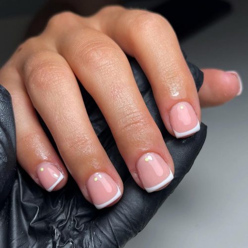 Short Nails with French Tips