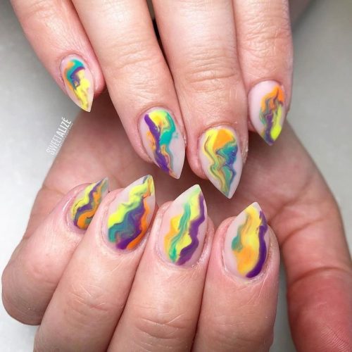Watercolor manicure for Short Nails