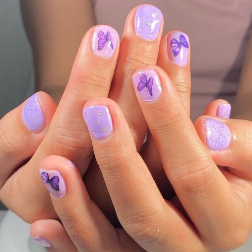 Short Purple Nails