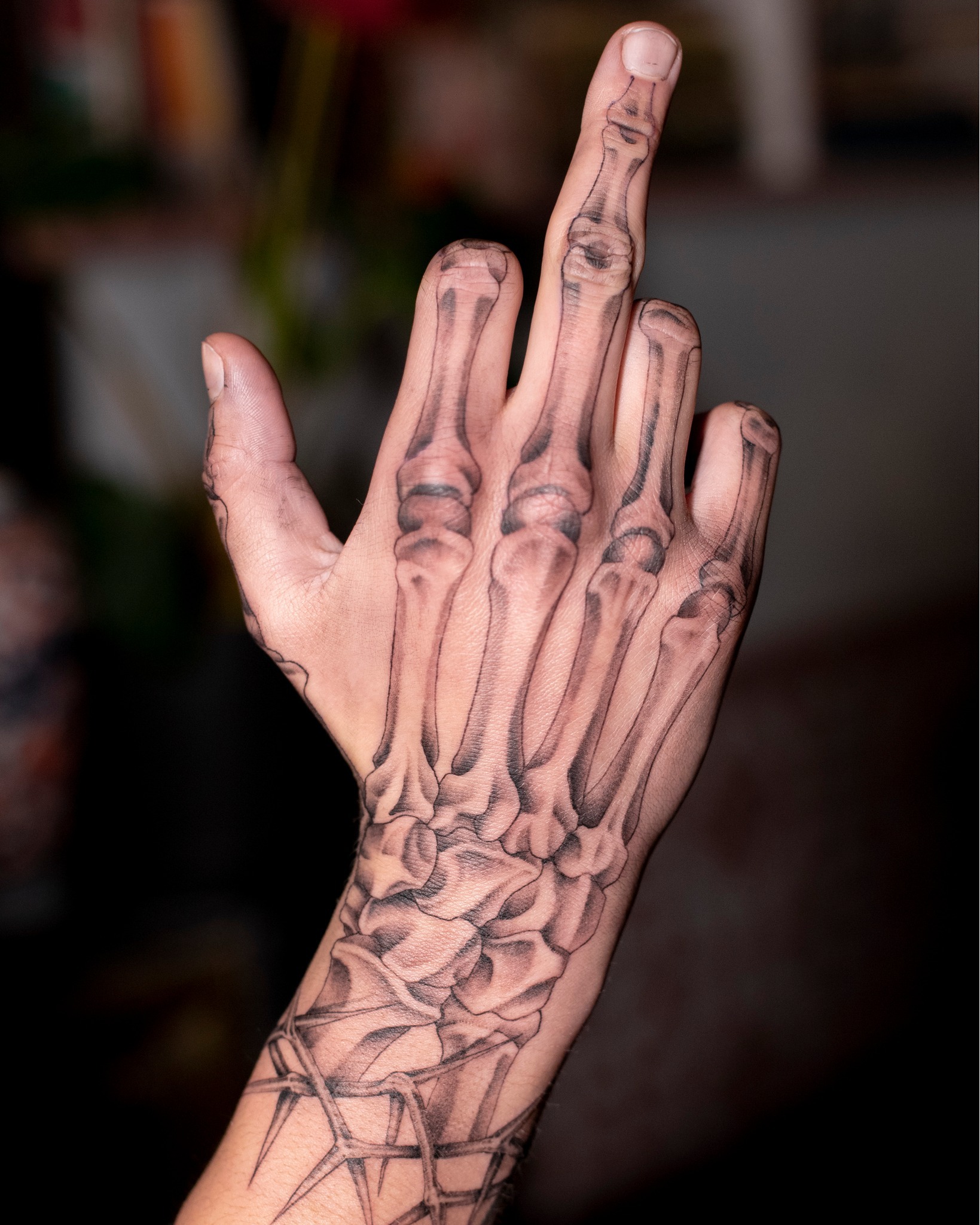 Skeleton Hand Bones Tattoo