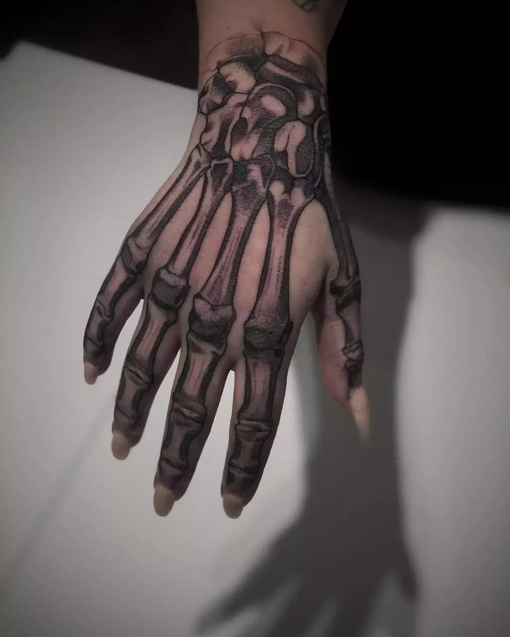 Female Skeleton Bone Hand Tattoo 