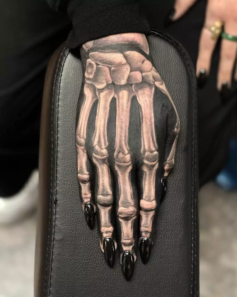 Inverted Skeleton Bone Hand Tattoo for Women