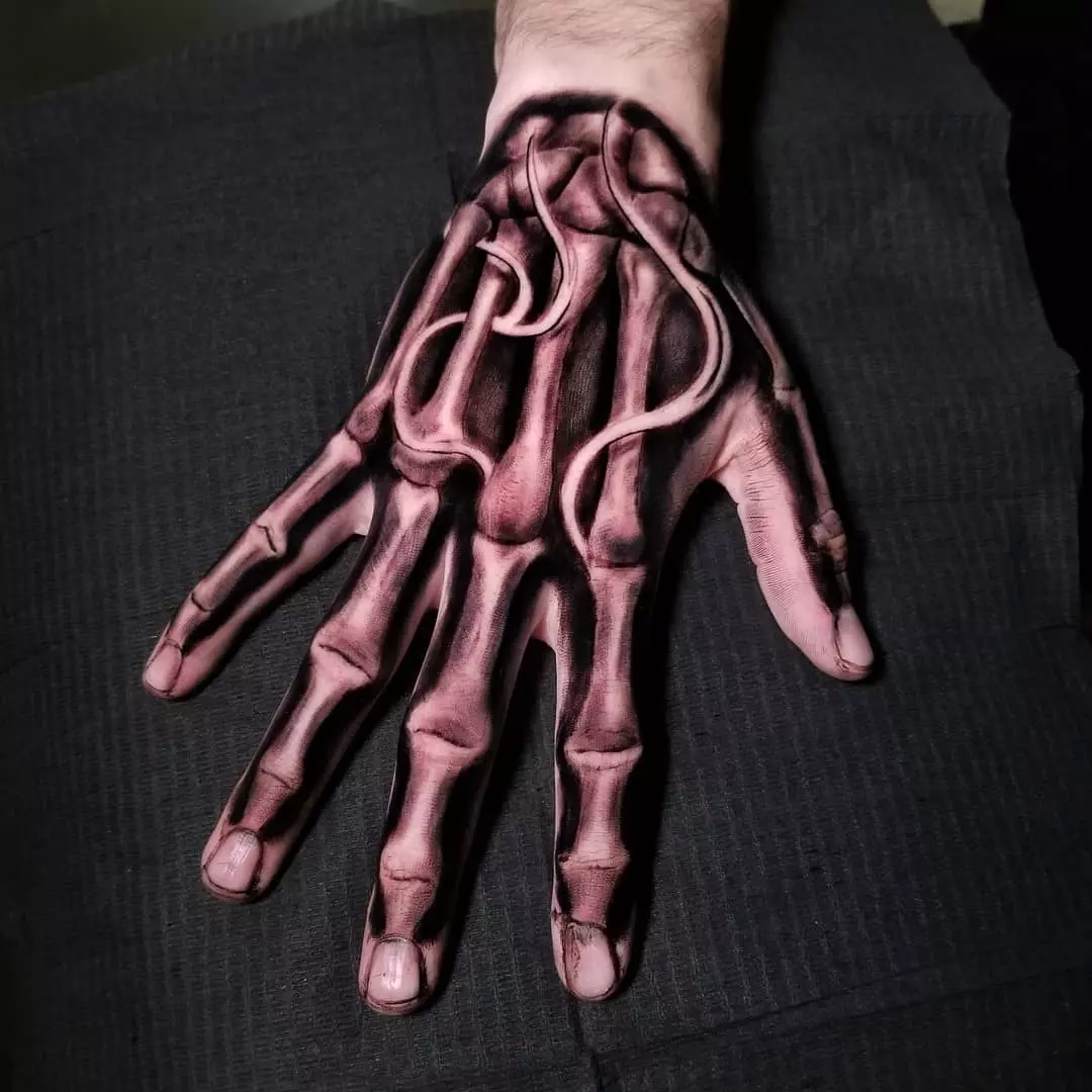 Skeleton Bones Hand Tattoo for Men