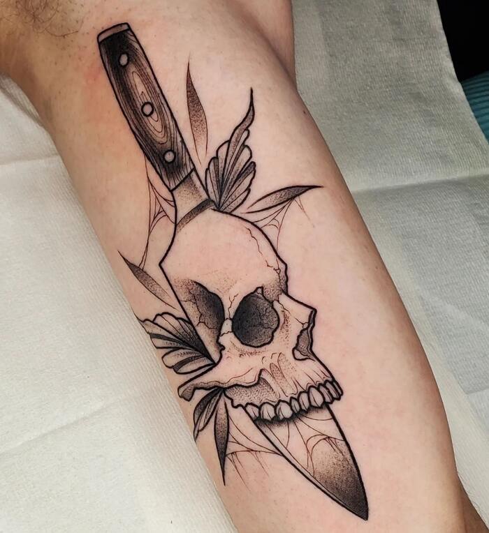 Skull Dotwork Tattoo 