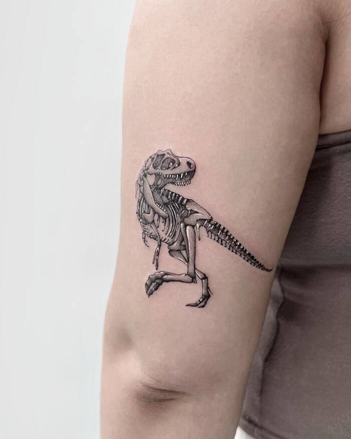 Small Dinosaur Skull Tattoo