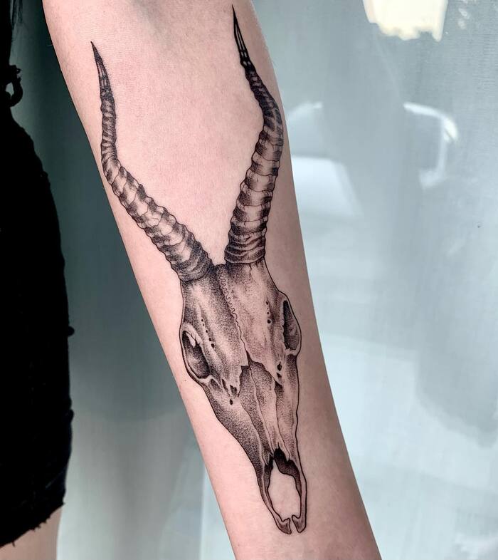 Simple Goat Skull Tattoo