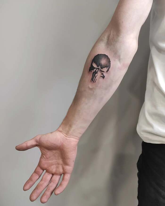 Small Punisher Skull Tattoo