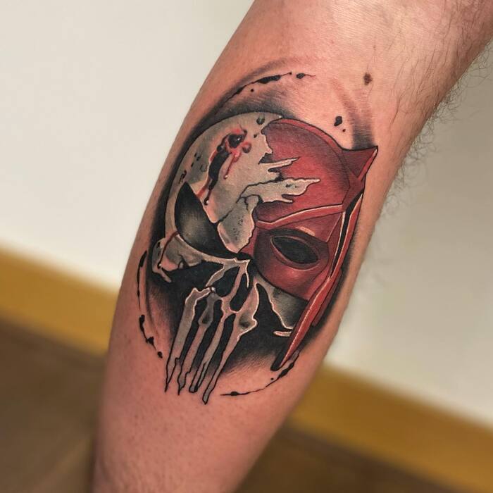 Marvel Punisher Skull Tattoo