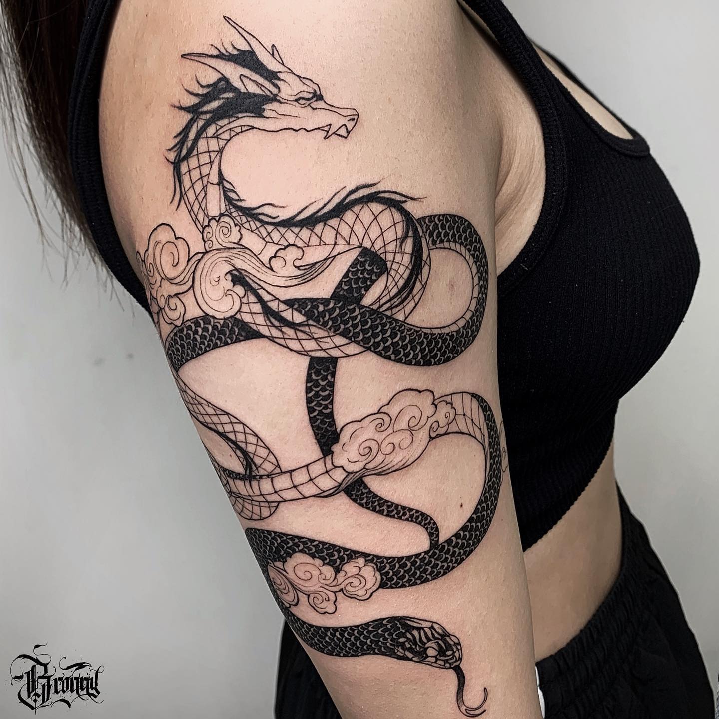 dragon snake tattoo