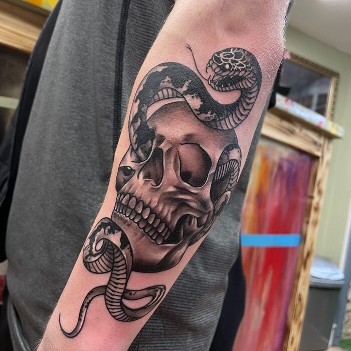 snake tattoo on Forearm