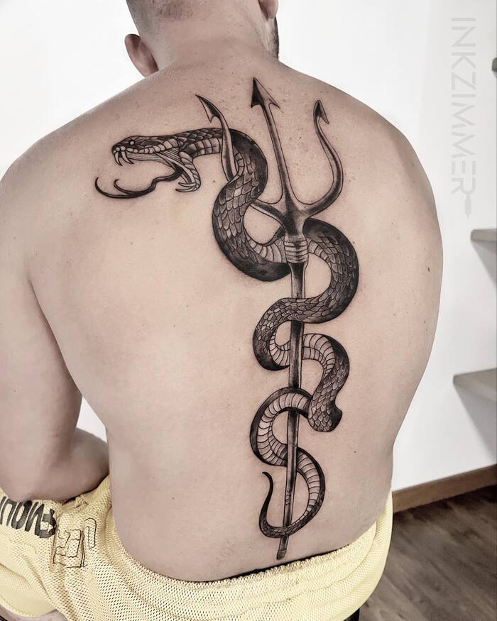 snake tattoo on back