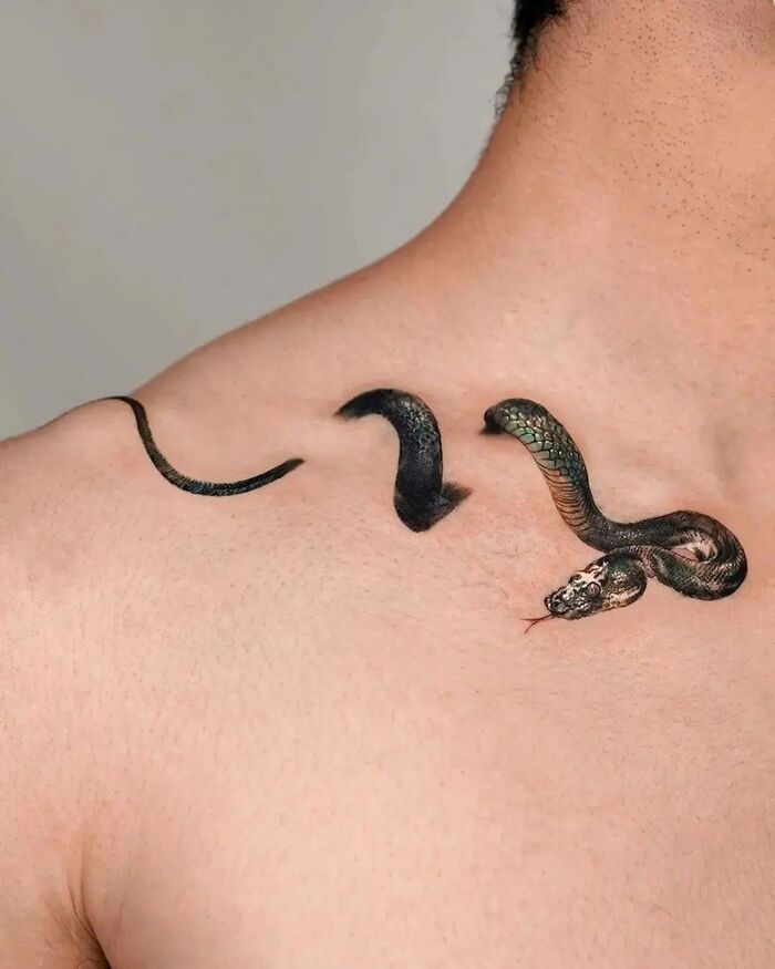 Значение тату змея для мужчин