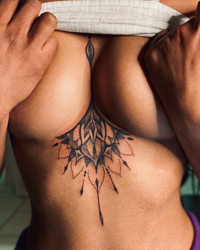 Sexy Sternum Mandala Tattoo 