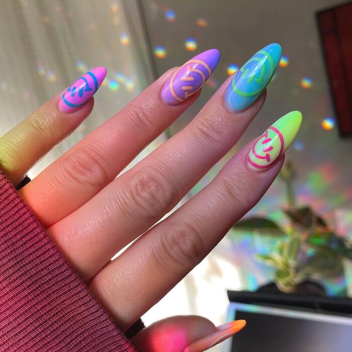 Long Ombre Summer Nails