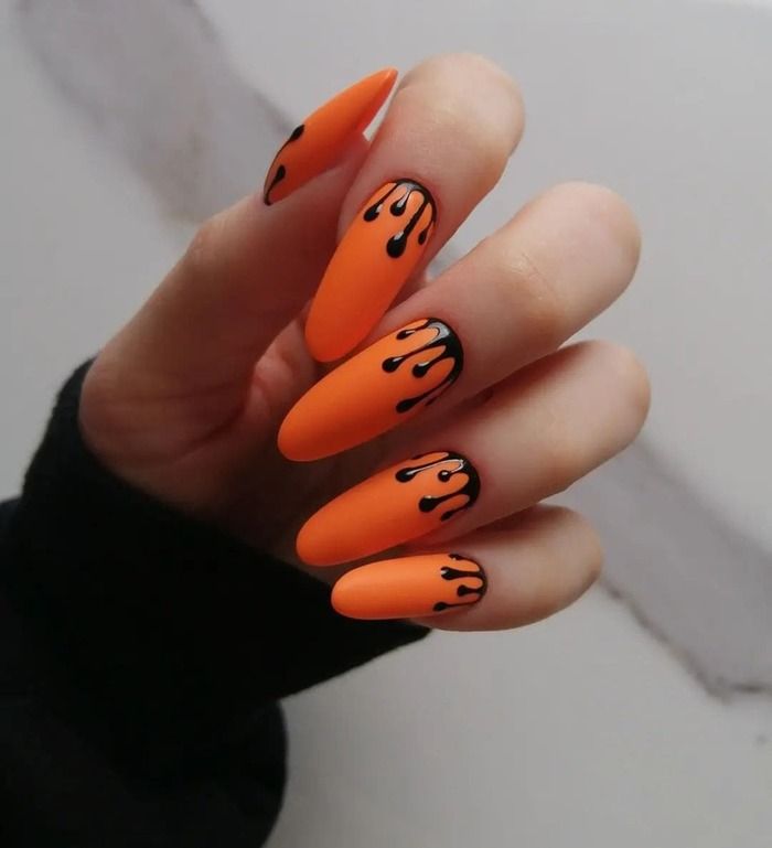 Summer Orange Nails