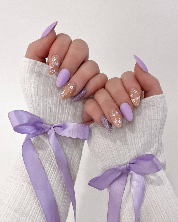 летние фиолетовые ногти