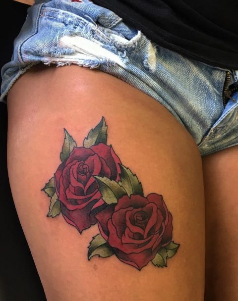 Tatuaż z dwiema różami