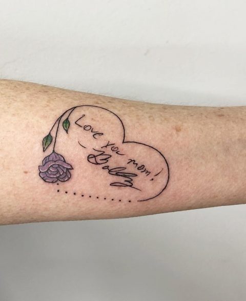 Rose with names tattoos