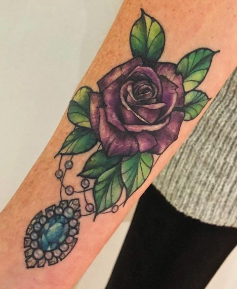Rose and pearl tattoos