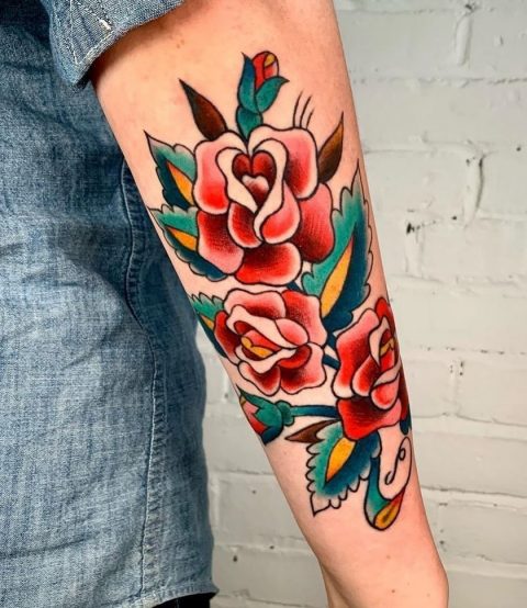 Rose forearm tattoo