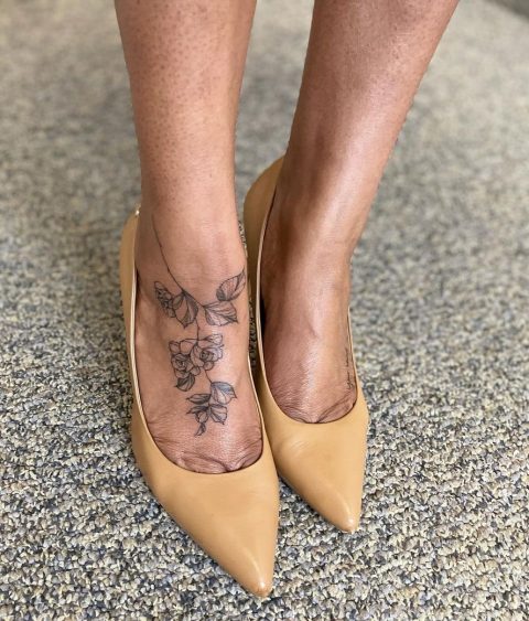 Rose Tattoos on Foot