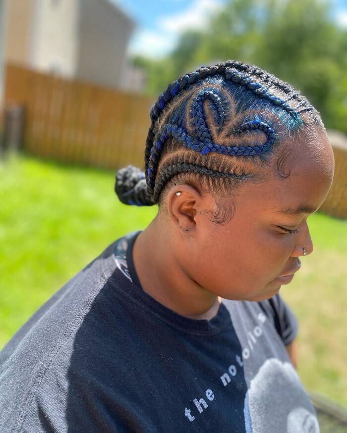 Blue Tribal Braids with Heart