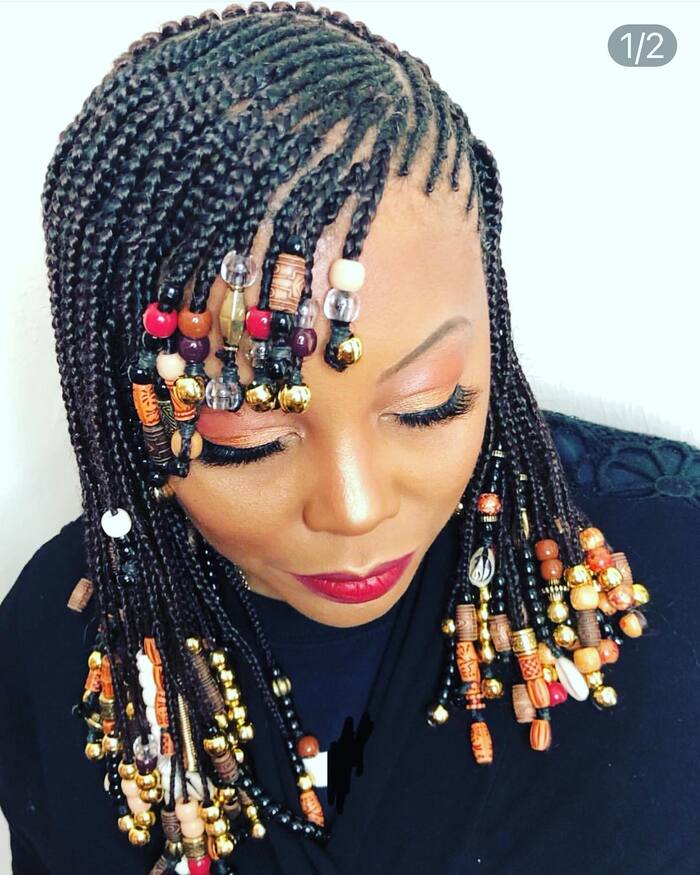 Short Braids with Beads