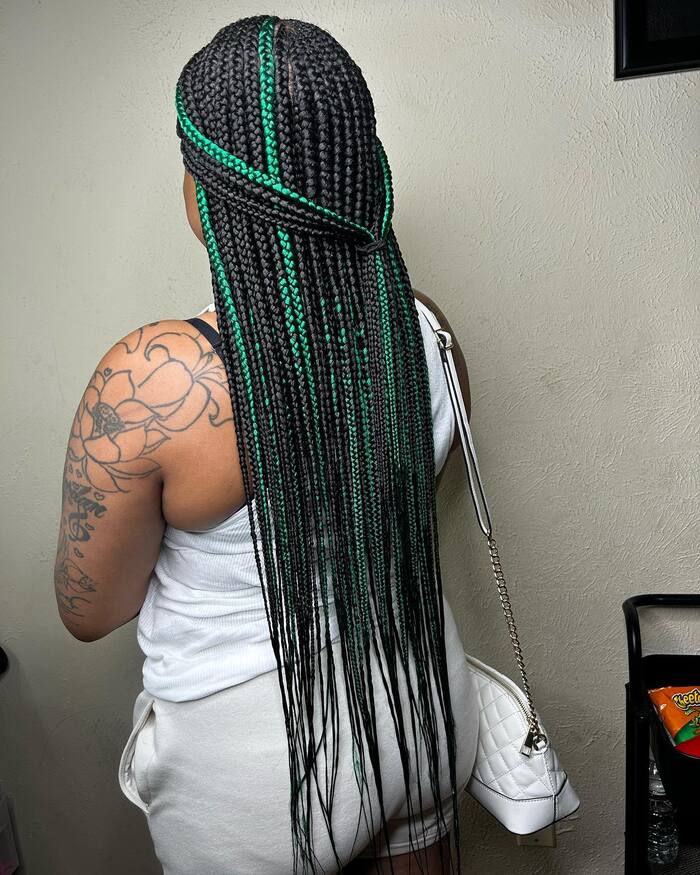 Black and Green Tresses
