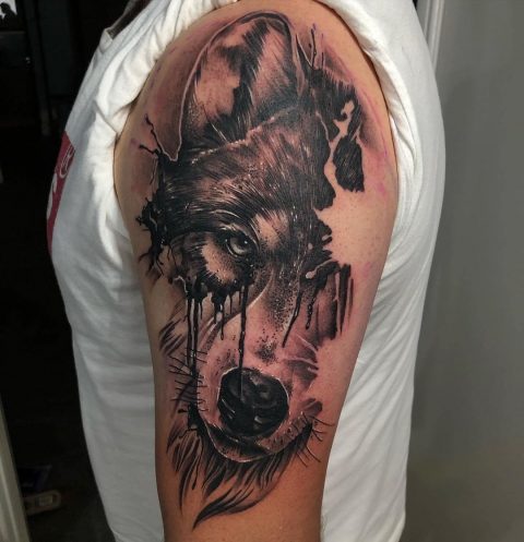 New School Wolf Tattoo