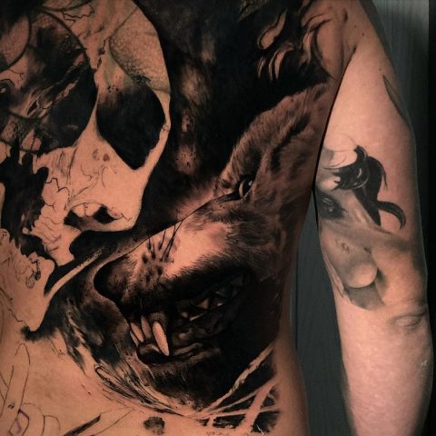 Ghost Wolf Tattoo