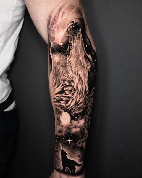 Wolfsgeist-Tattoo
