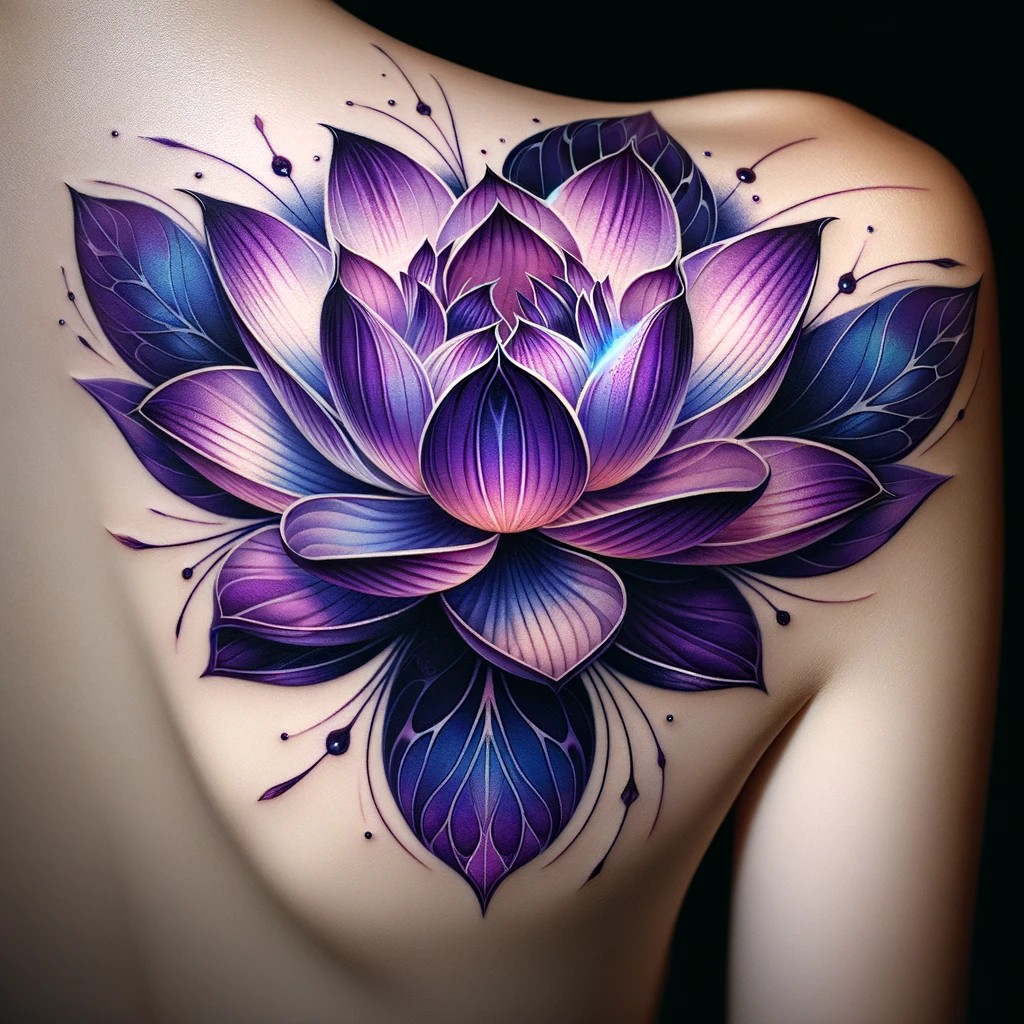 purple lotus tattoo design