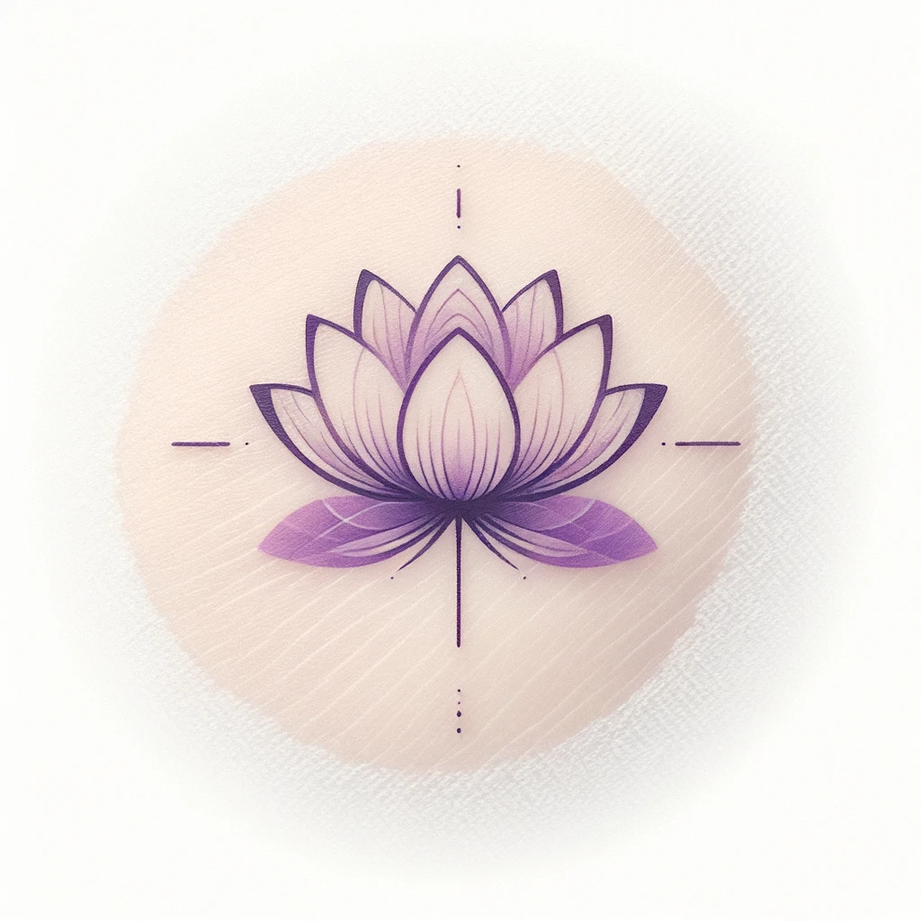 minimalist purple lotus tattoo