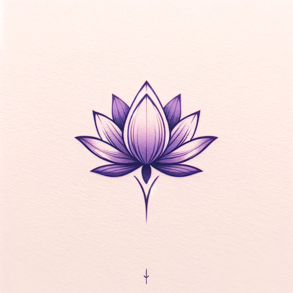 small purple lotus tattoo